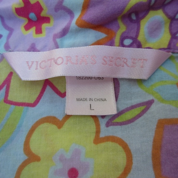 Victoria's Secret Pajama top womens L Floral Flower Pockets Cotton Soft Comfy - Picture 7 of 14